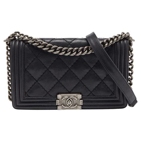 chanel black quilted leather medium wild stitch boy flap bag|chanel handbags.